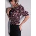 Frill Trim Puff Sleeves Top